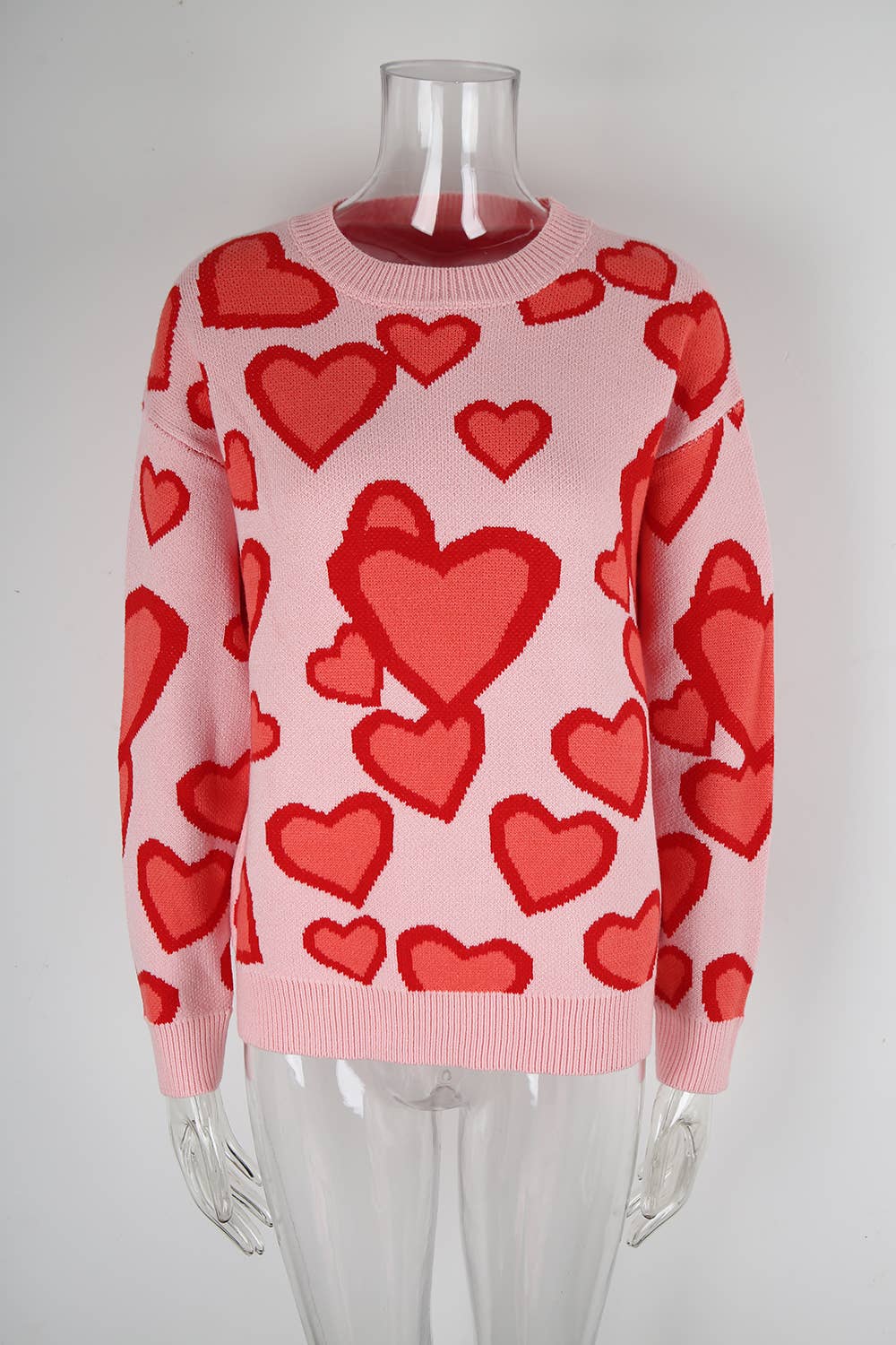 Fashion assorted jacquard love heart sweater