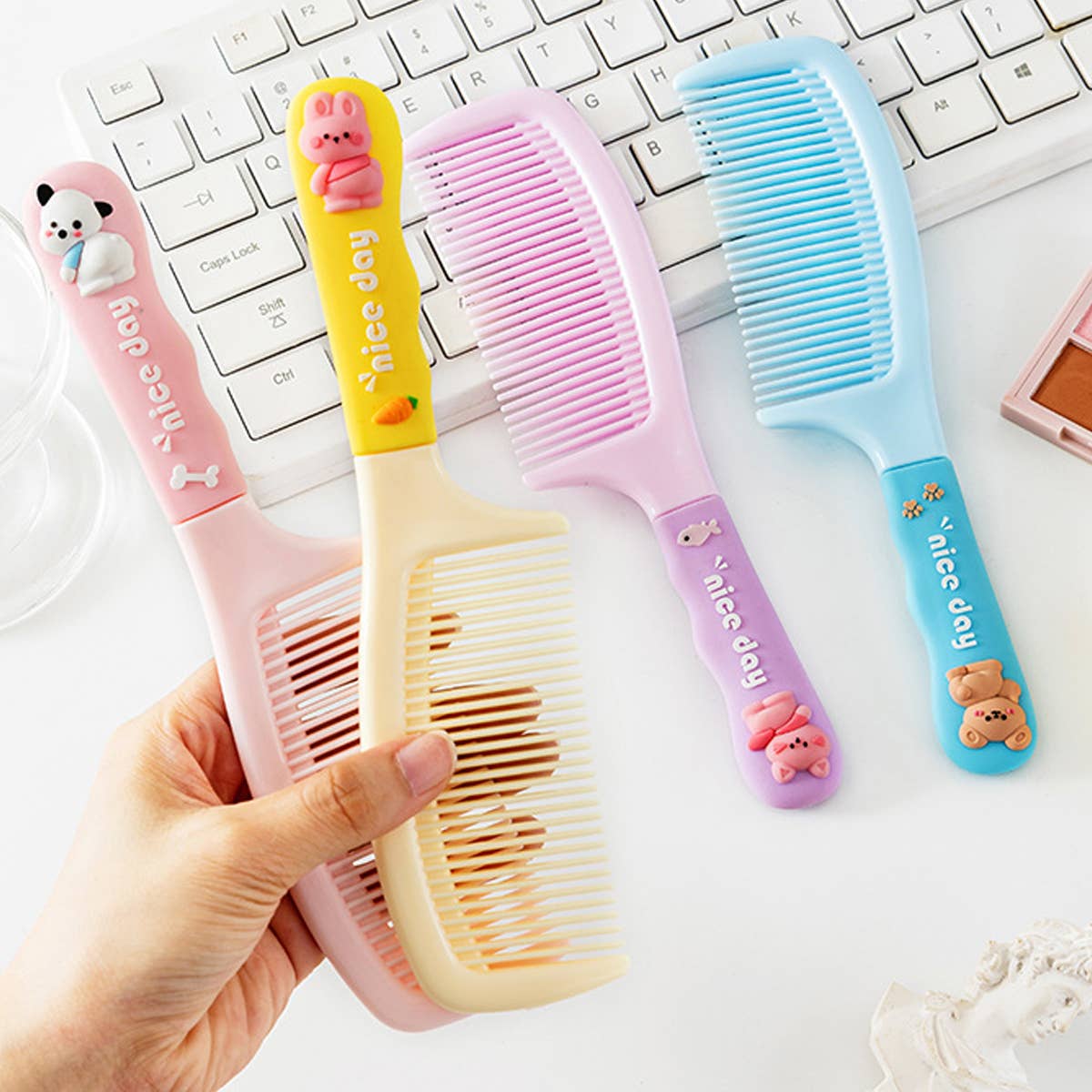 HOME SILICONE HANDLE CUTE CARTOON COMB