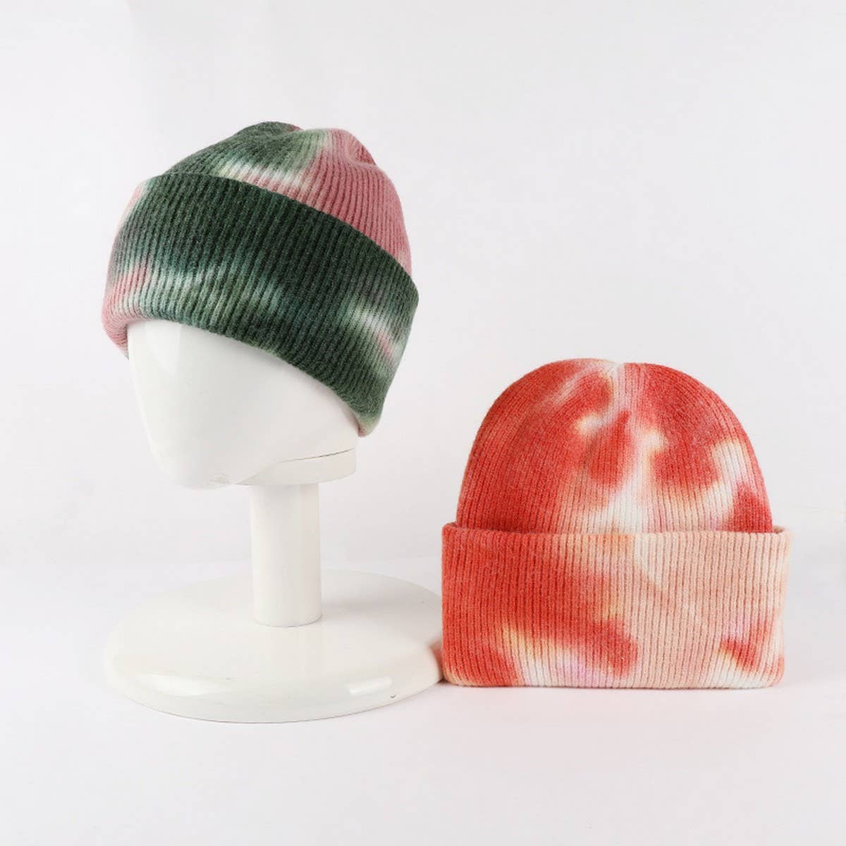 NEW WOOL TIE-DYE GLOVES AND HAT TWO-PIECE SET_CWMM2864