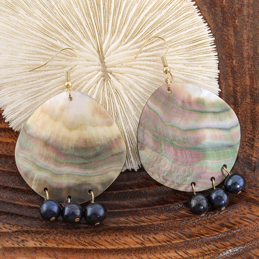 FASHION NATURAL MOTHER-OF-PEARL EARRINGS_CWMM4260