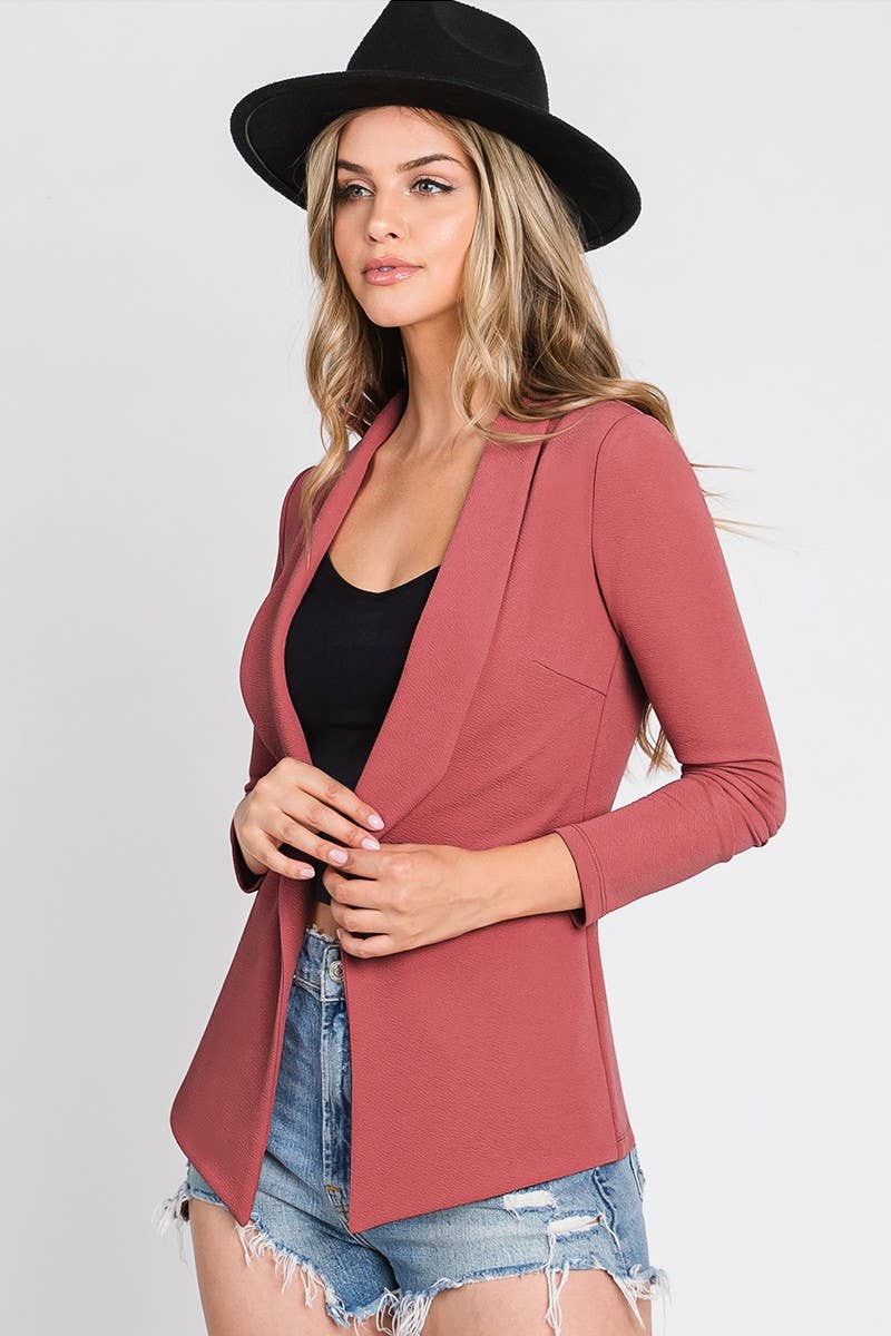 CWOBL093-P_PLUS SIZE TAILORED WITH DRAPED BLAZER