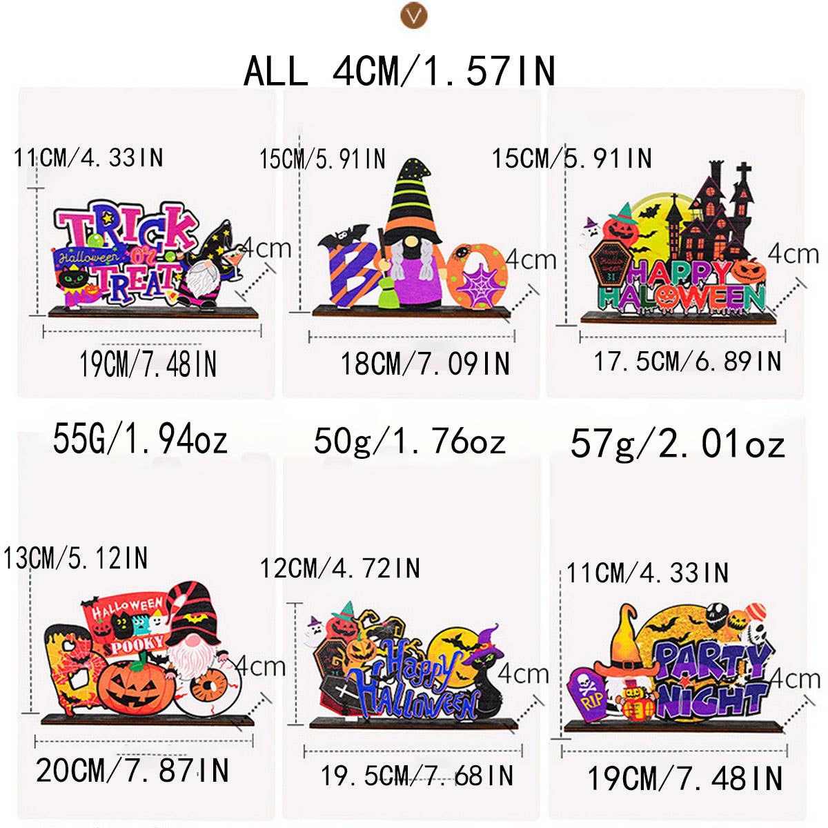 CWMM10259_HALLOWEEN WOODEN TABLETOP HOME DECORATION