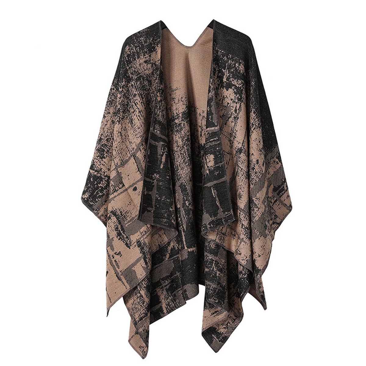SOLID COLOR DOUBLE-SIDED CAPE SHAWL OUTER CAPE_CWASC2133