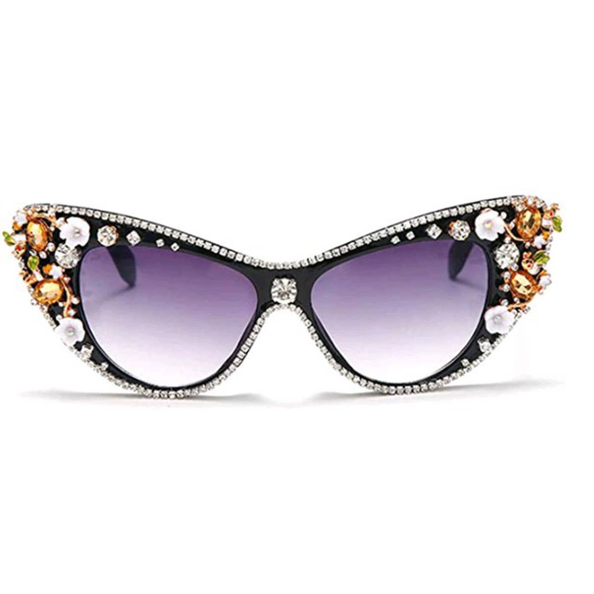 VINTAGE DIAMOND JEWELRY CAT'S EYE SUNGLASSES
