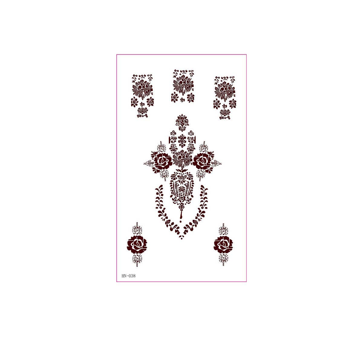 Realistic Brown Henna Tattoo Stickers Waterproof_CWMM8347