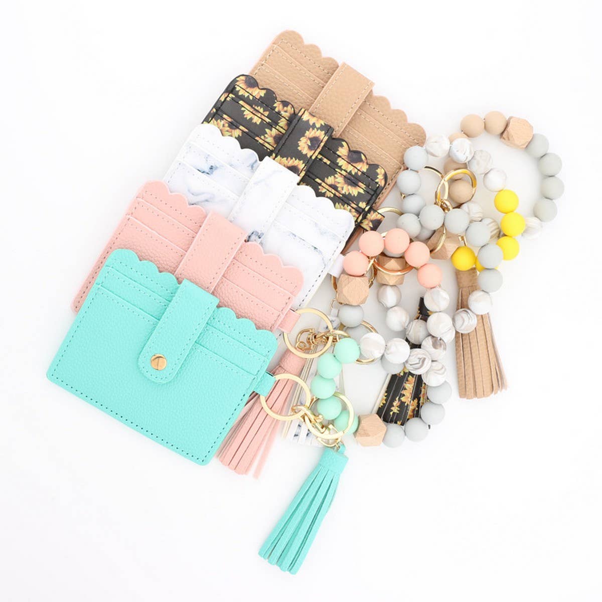 Silicone Bead Wristlet Wallet with Tassel_CWAB5002
