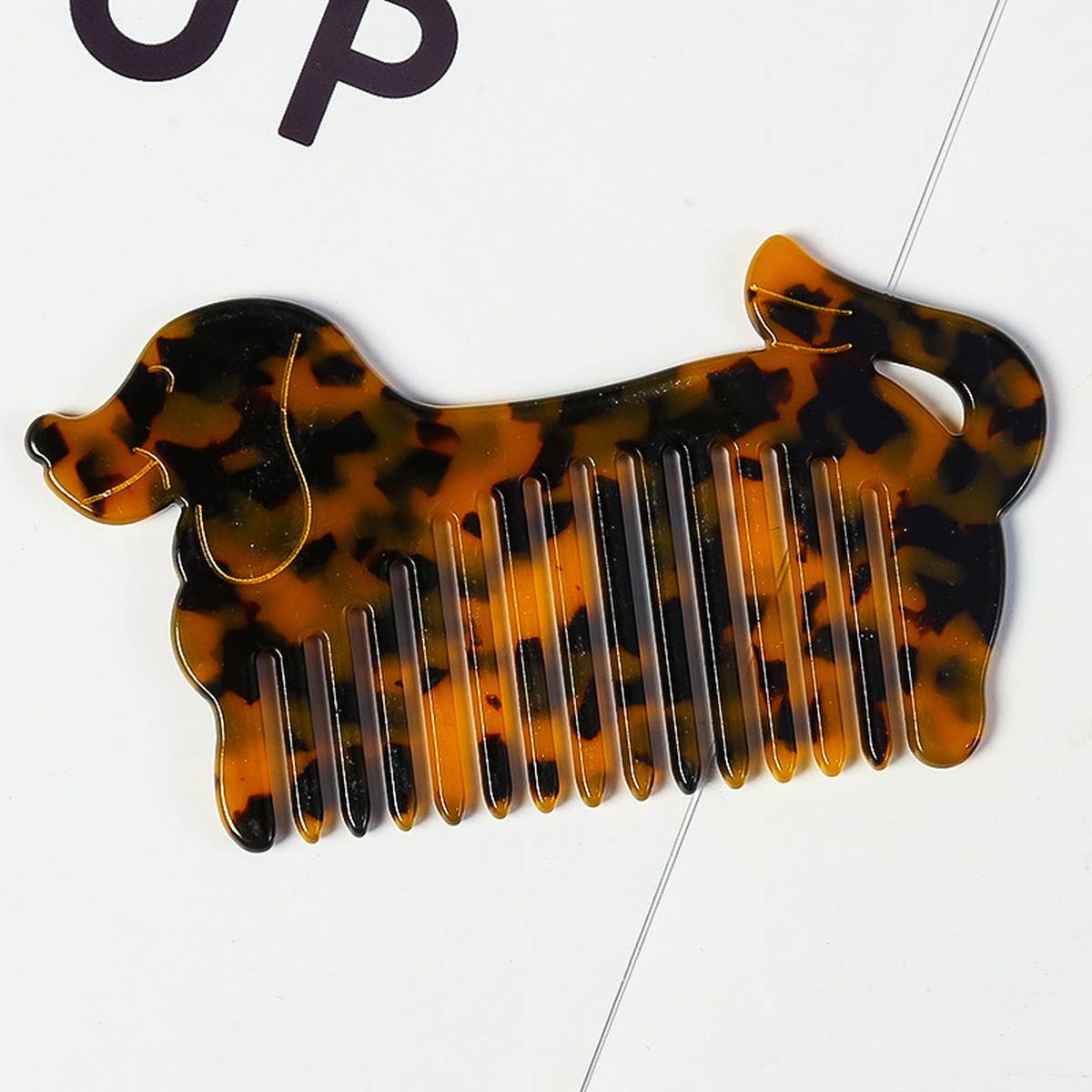 Cute Dog Wide-Tooth Acetate Comb Portable Brush
