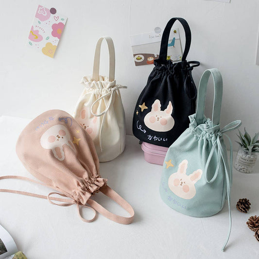Cute Canvas Drawstring Bucket Bag for Students_CWAB5669