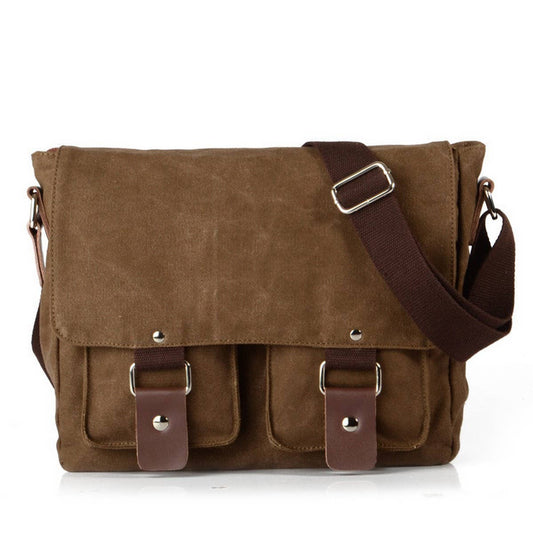 Vintage Canvas Horizontal Satchel for Men & Women_CWAB5563