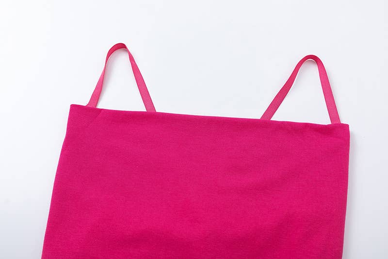 Pleated irregular sexy bag hip halter dress