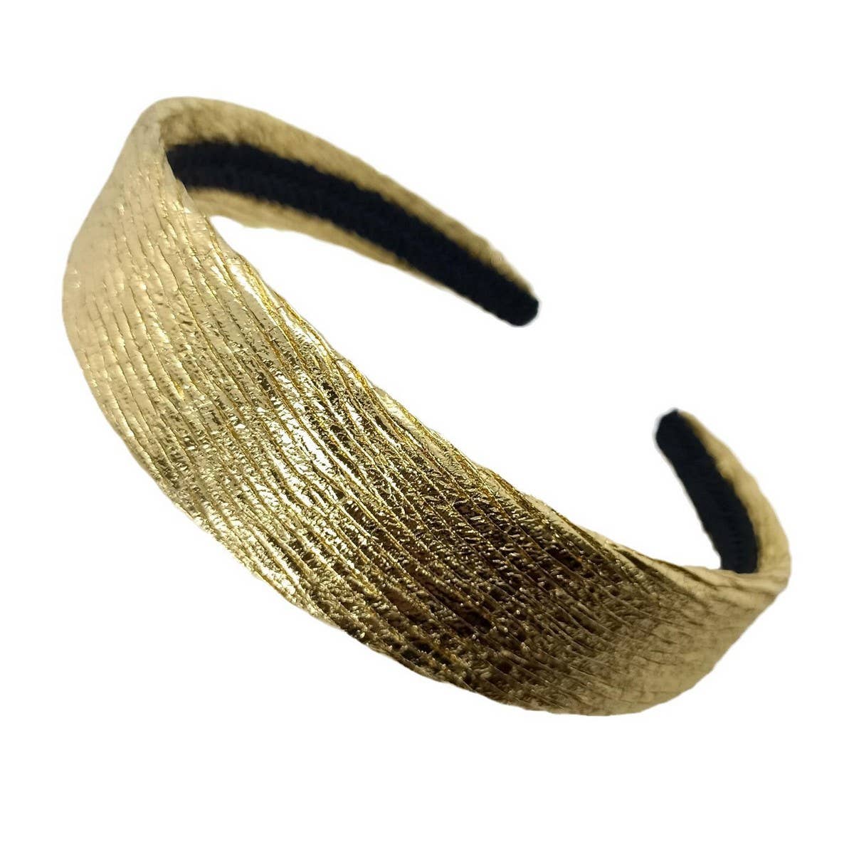 Metallic Ruched Wave PU Headband, Palace Style