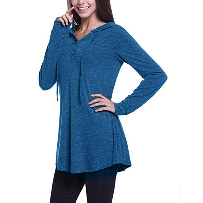 CWOHOL0286_Crew Neck Pullover Hoodie Casual Top