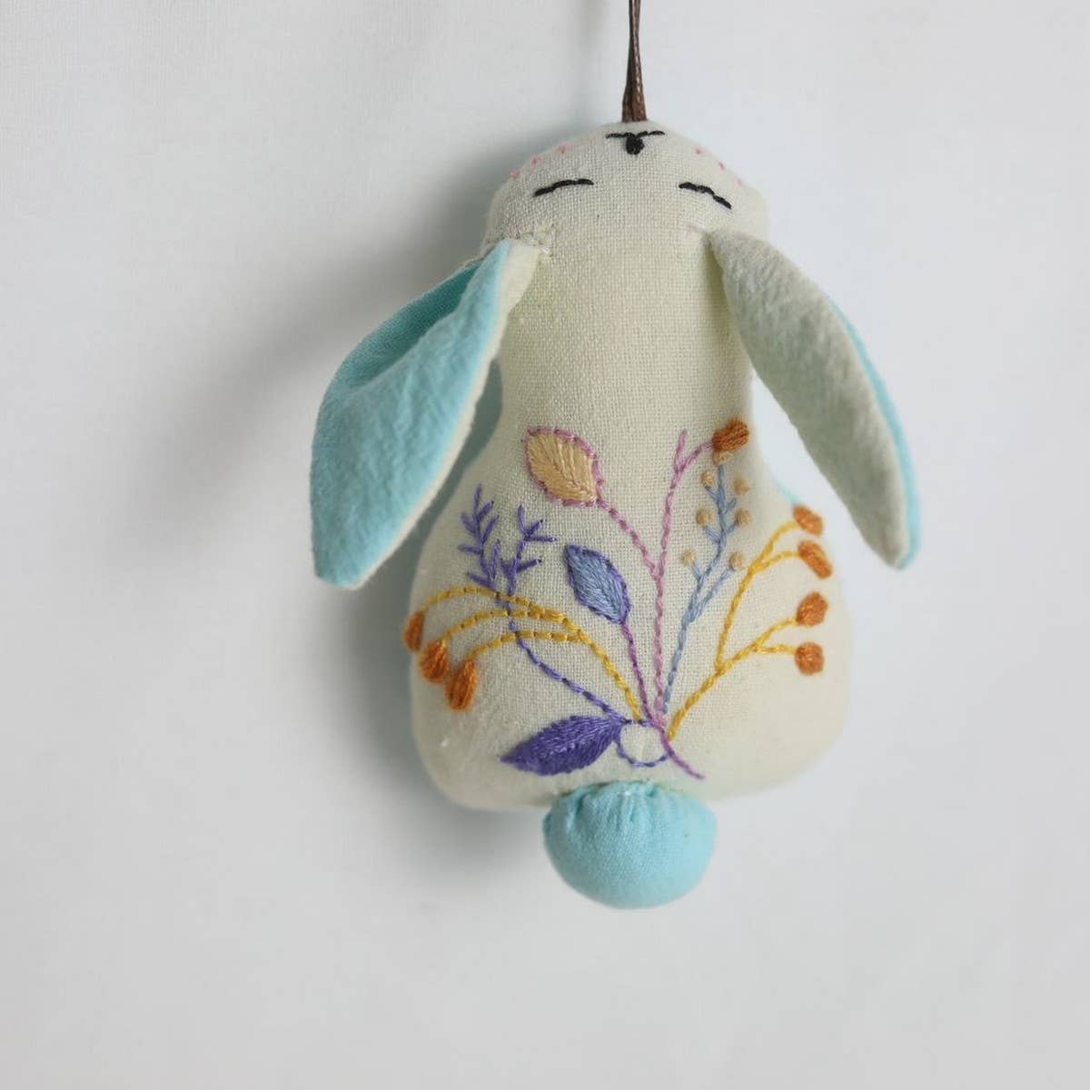 Hand-Embroidered Flower Fruit Bunny Plush Charm