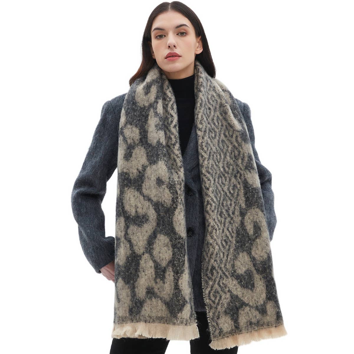 New Jacquard Leopard Print Scarf for Fall & Winter