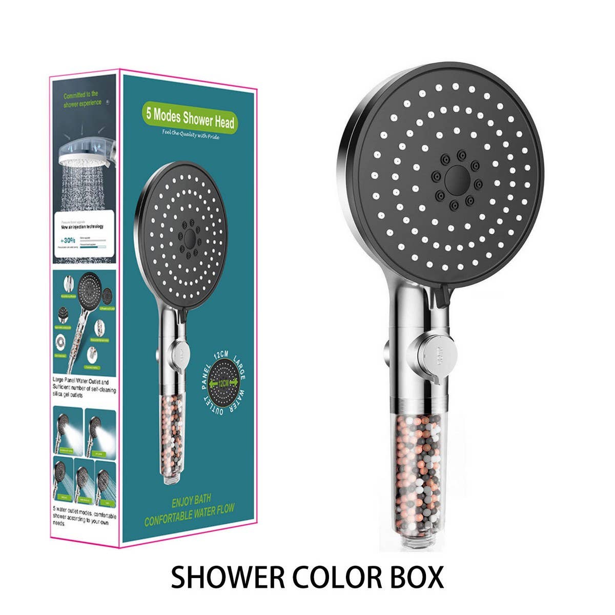 NEGATIVE ION FILTER BOOSTER SHOWER HEAD