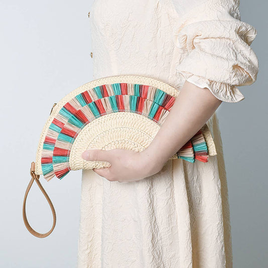 RETRO CASUAL STRAW TASSEL HANDBAG_CWAB2007