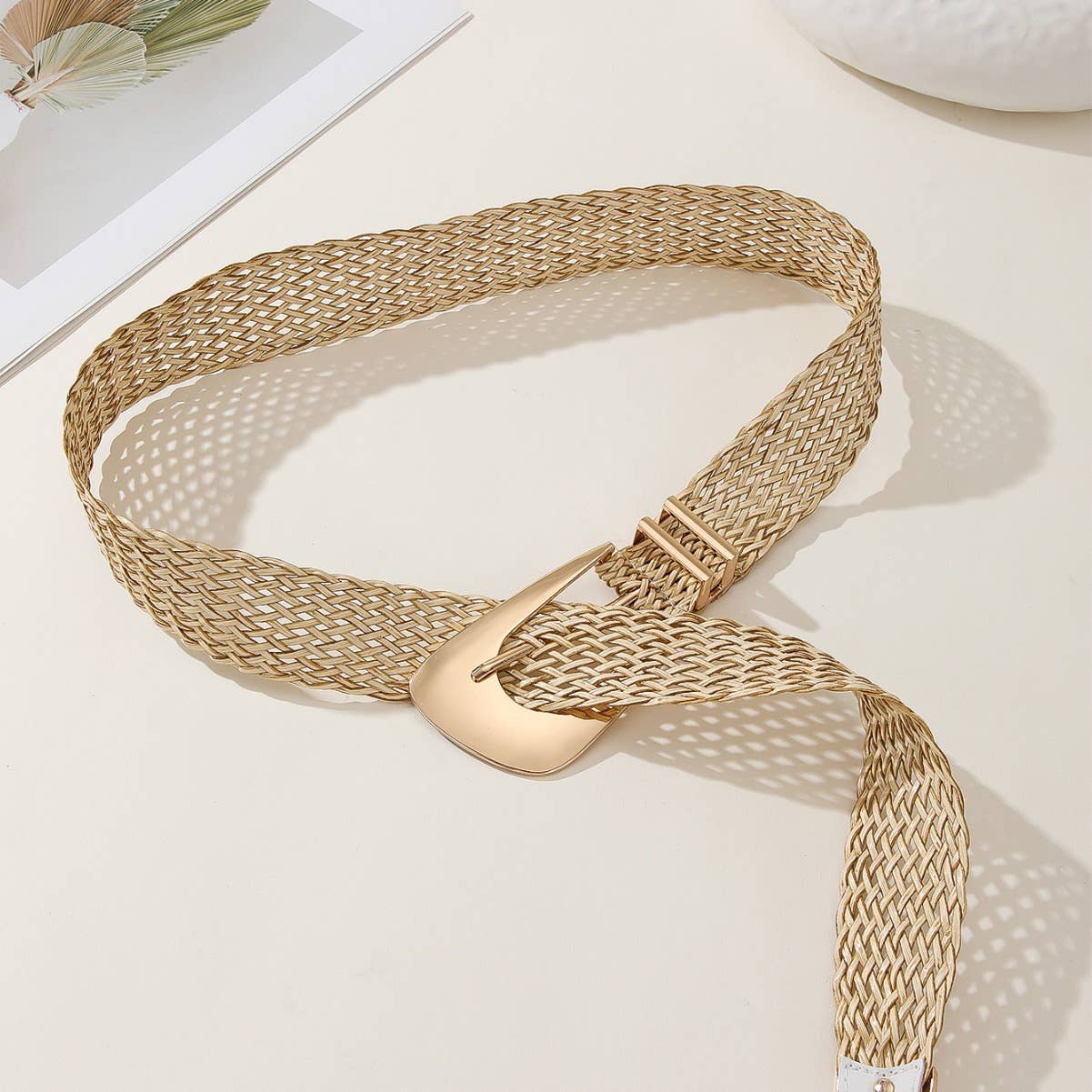 Woven textured imitation metal waist chain