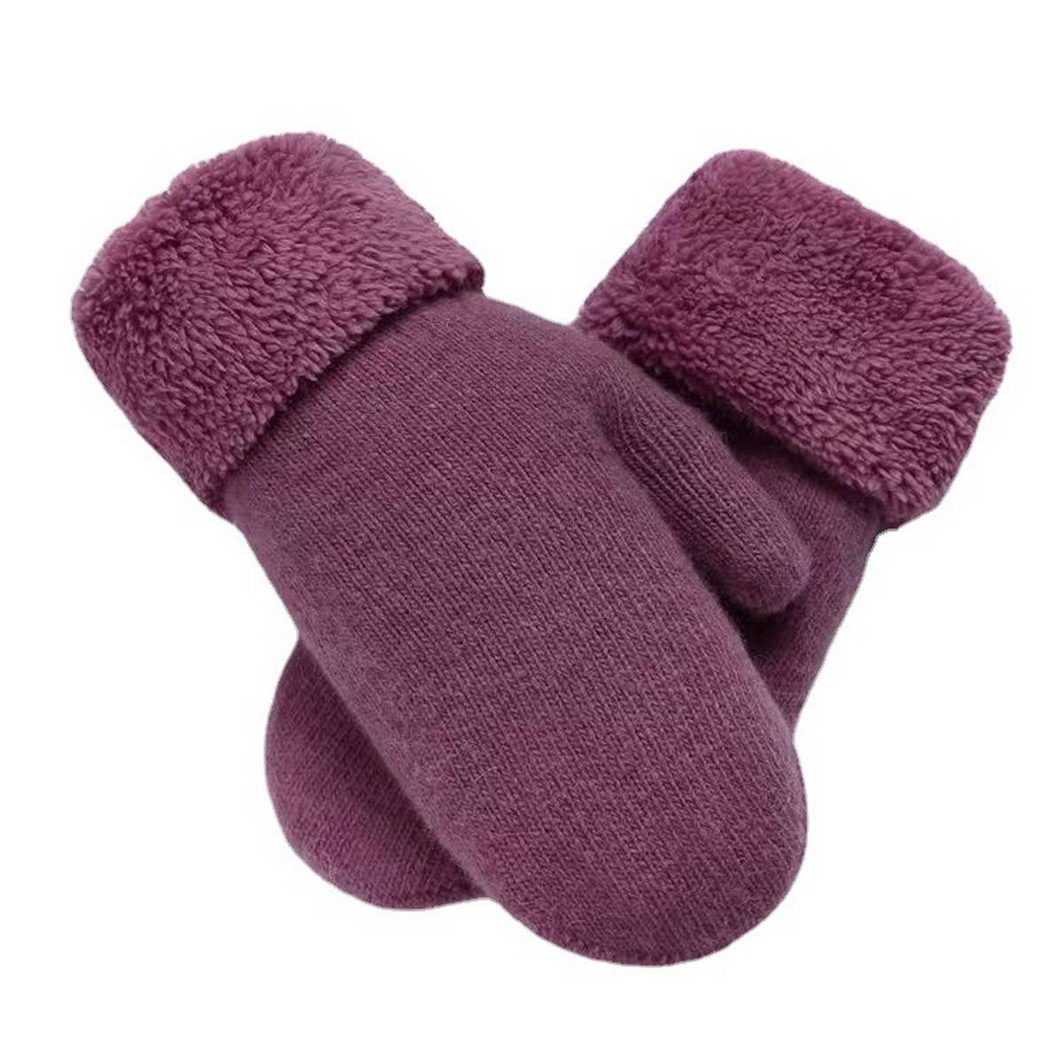 Cute Bunny Fur Mittens ? Warm Double Fleece_CWAG0250