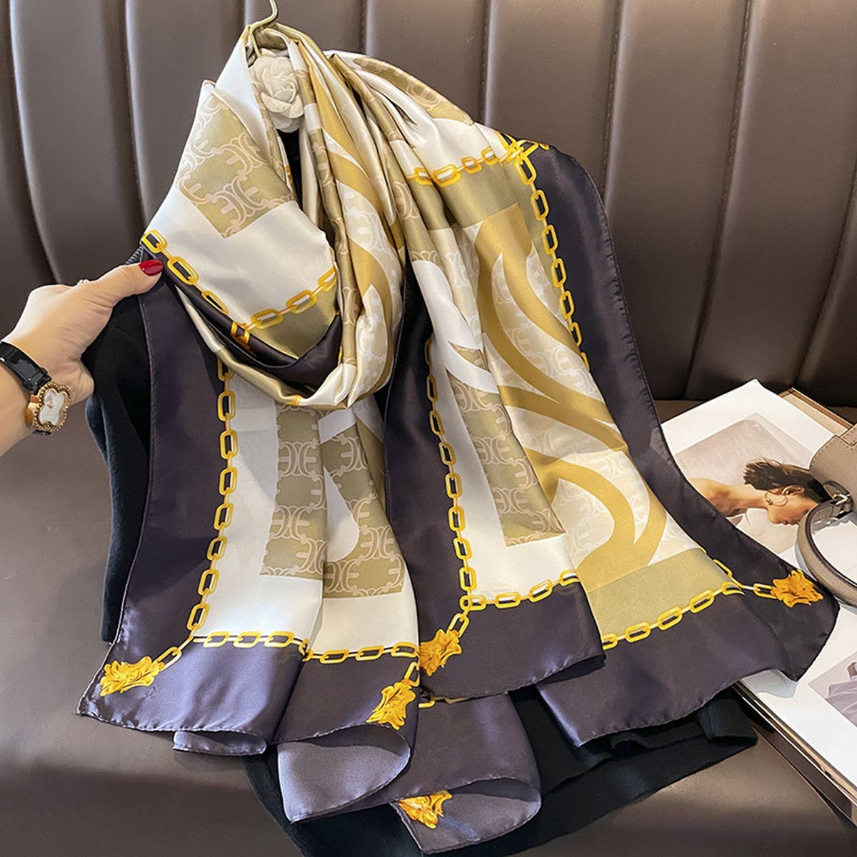 Su Silk Embroidered Scarf - Spring Fall Shawl for _CWASC0534