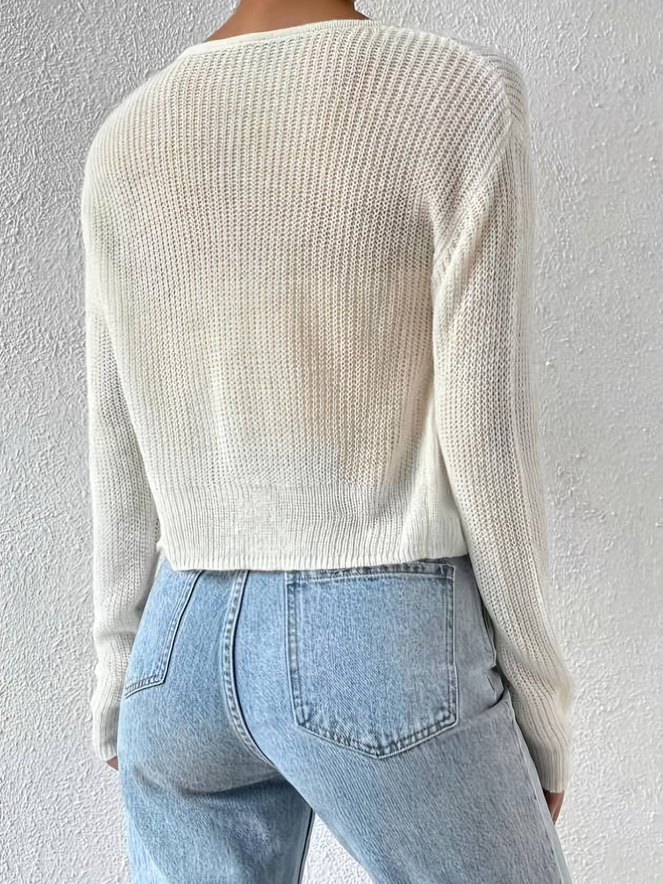 LONG SLEEVE PIT STRIP KNITTED ELASTIC CARDIGAN