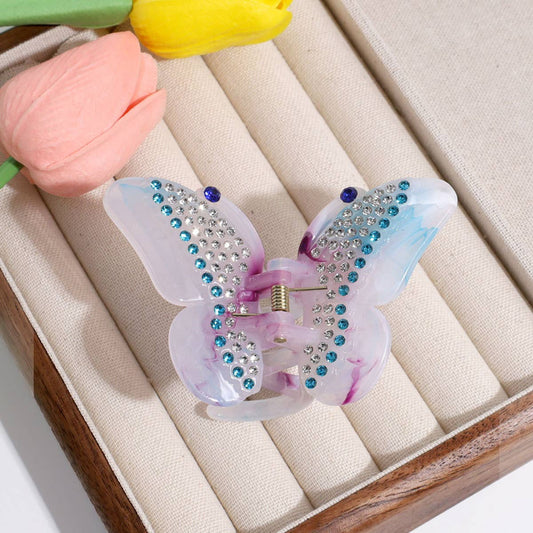 Elegant Butterfly Hair Claw, Gradient Rhinestone