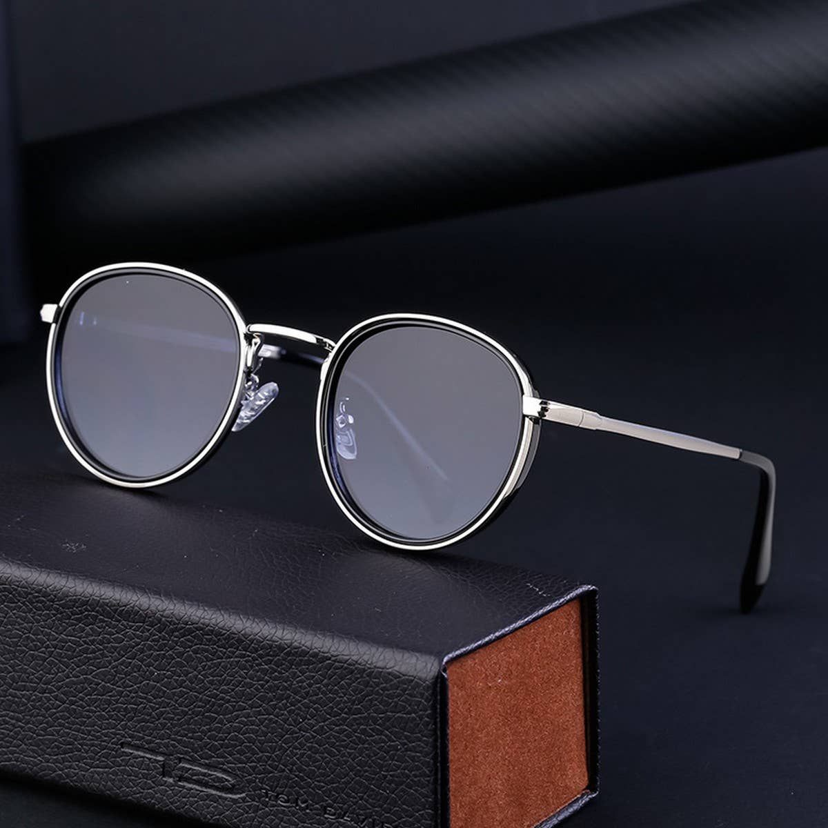 RETRO ROUND FRAME STEAMPUNK SUNGLASSES_CWASG0712