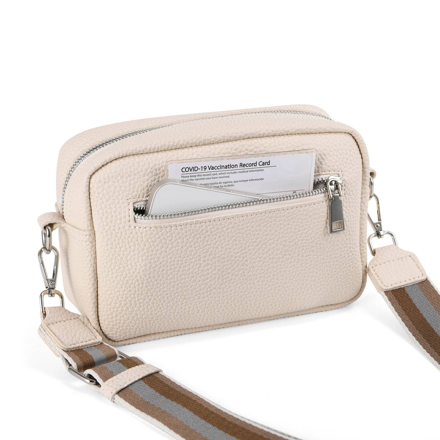 Solid-colored PU leather crossbody bag