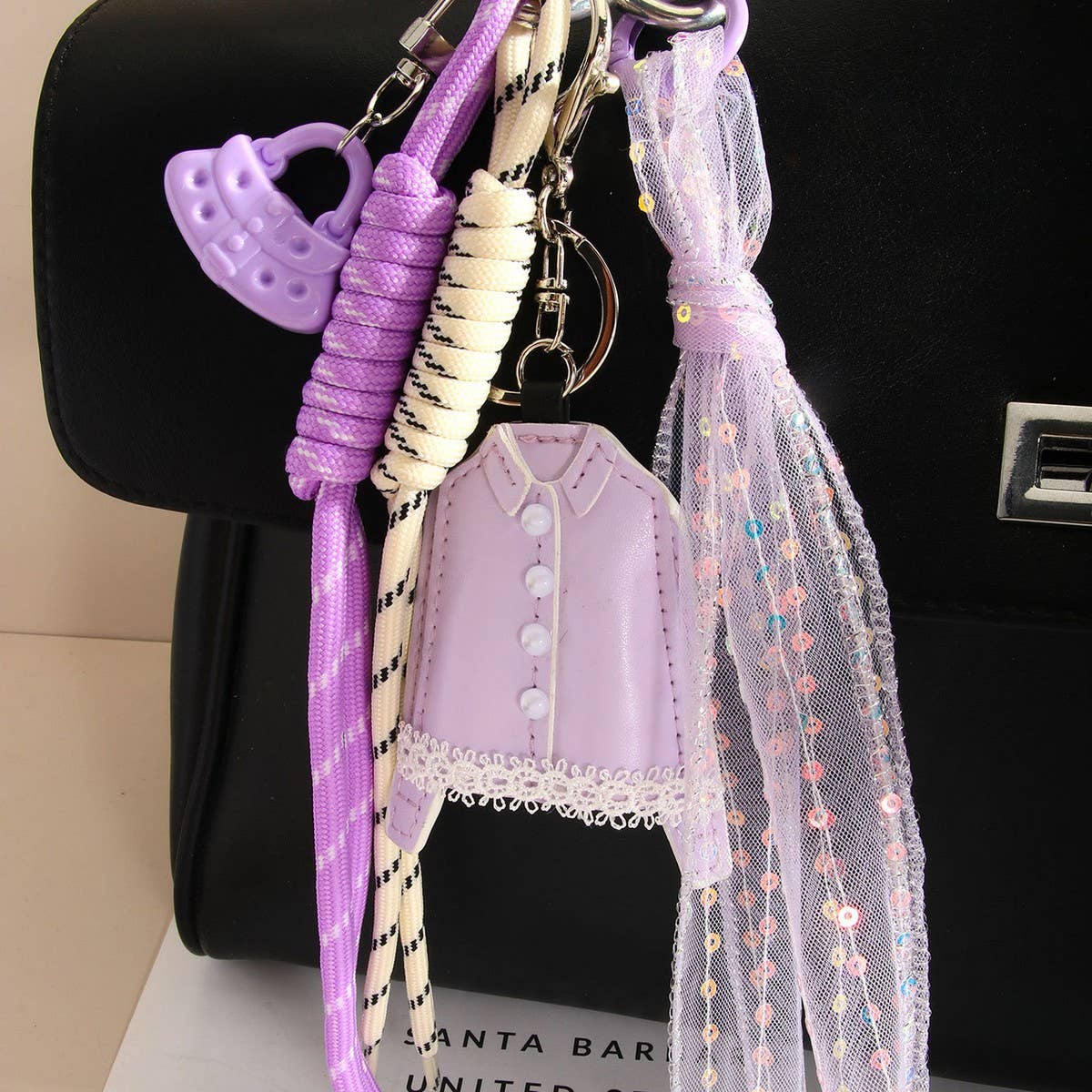 Fashion Mini Purple Lace Shirt Keychain_CWMM7828
