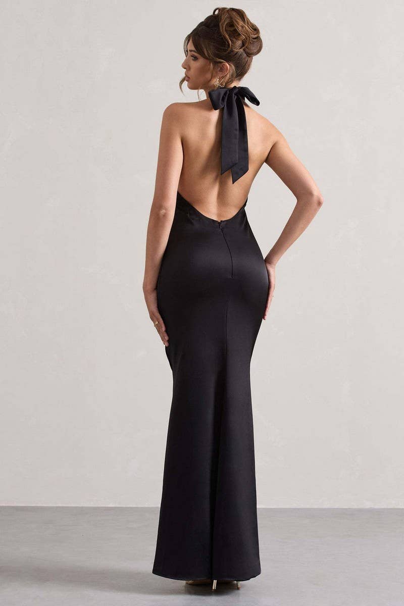 CWDMD5614_ELEGANT HALTER NECK BODYCON PARTY DRESS
