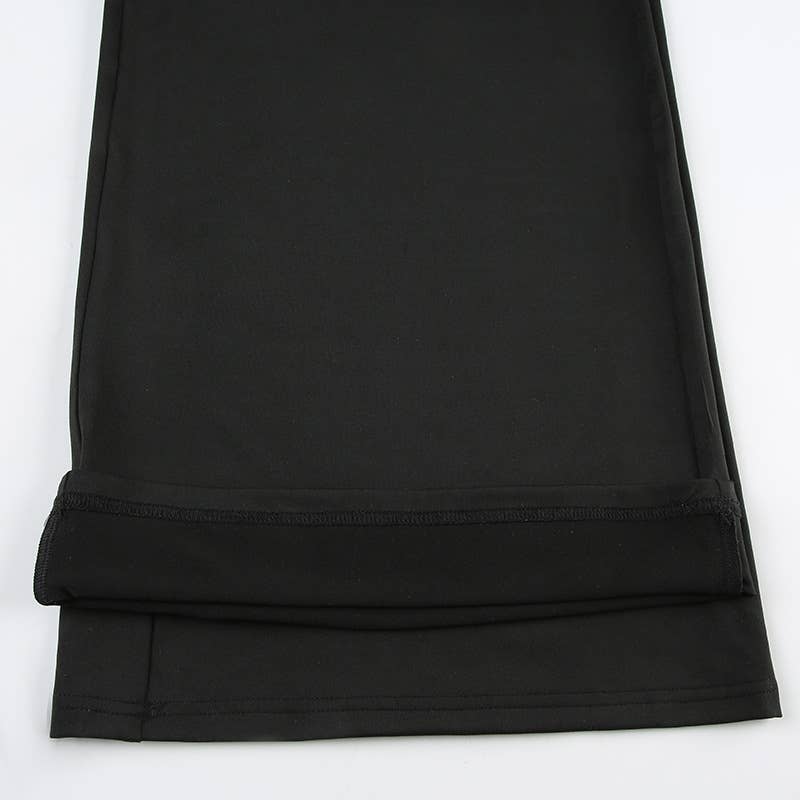 Solid color loose straight tube drop knit pants