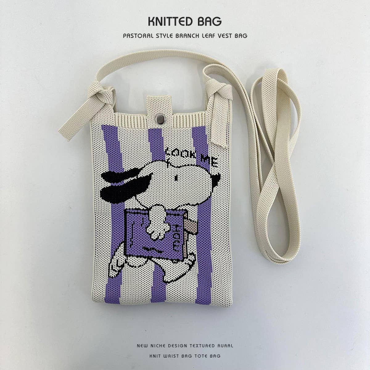 NEW STYLE CARTOON PUPPY KNITTED CROSSBODY BAG_CWAB2382