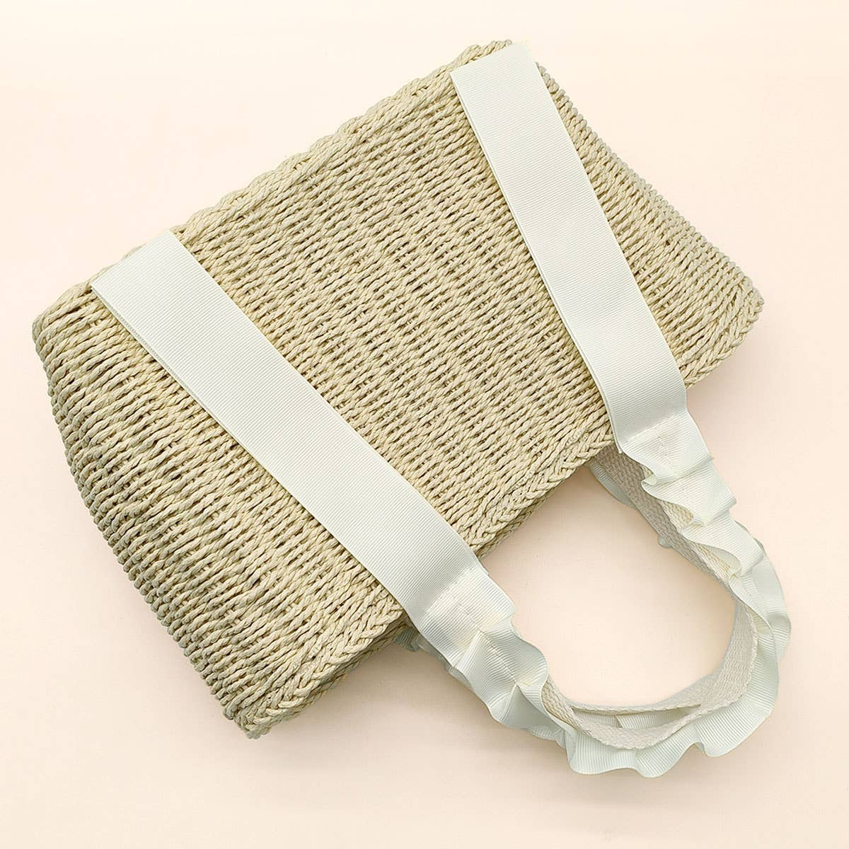 SIMPLE PORTABLE SOLID COLOR STRAW BAG_CWAB2093