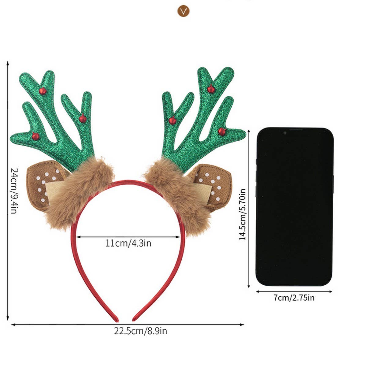 CWAHA07531_CHRISTMAS REINDEER ANTLER PLUSH HEADBAND