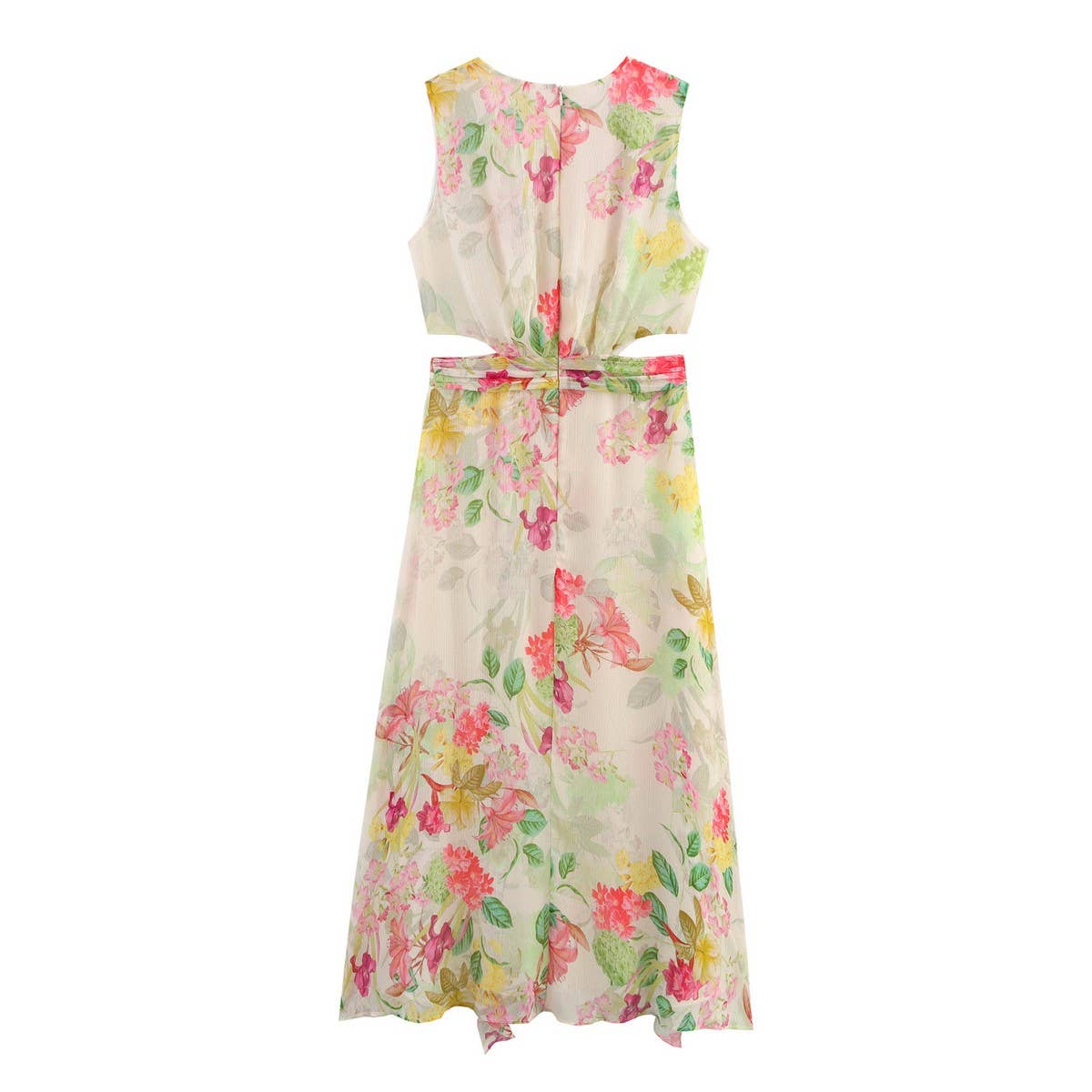 Floral Print Dress with Cutout Detail for Women