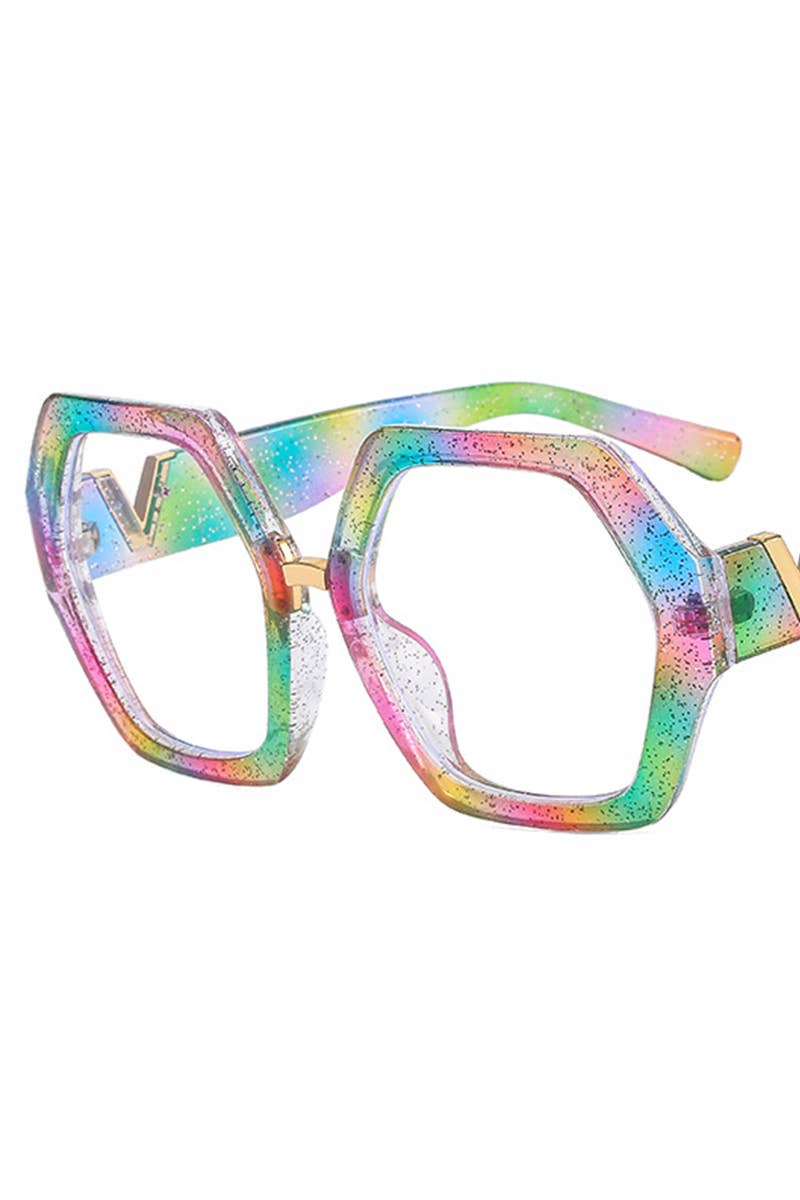 WOMEN GEOMETRIC FRAME EYEGLASSES
