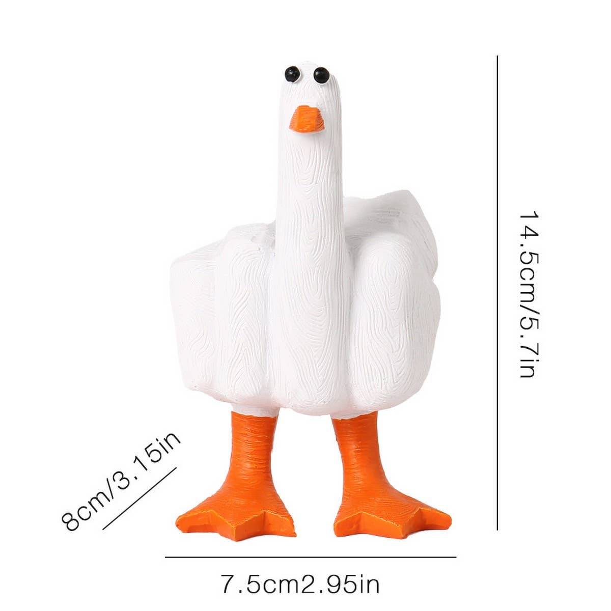 Creative Middle Finger Duck Resin Garden Decor_CWMM9903