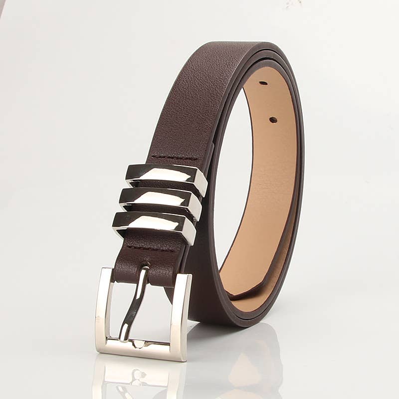 Versatile classic square pinhole denim belt
