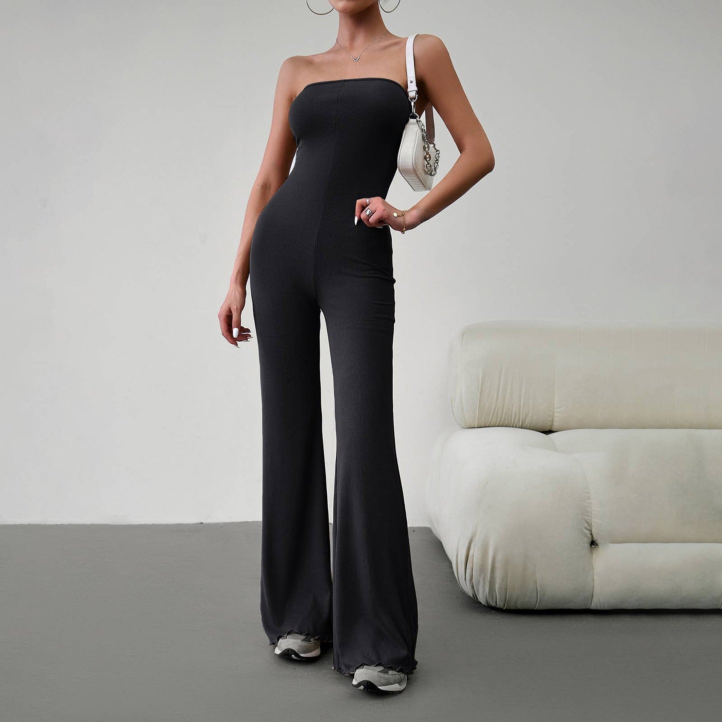 ELEGANT SLIM SEXY STRAPLESS JUMPSUIT