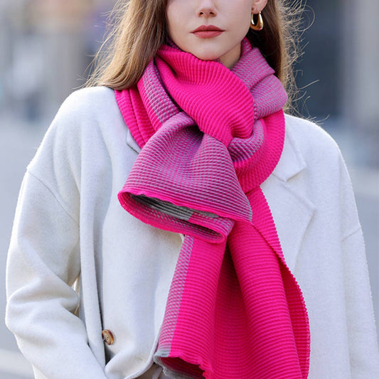 Double-Sided Crinkle Scarf - Elegant Winter Wrap