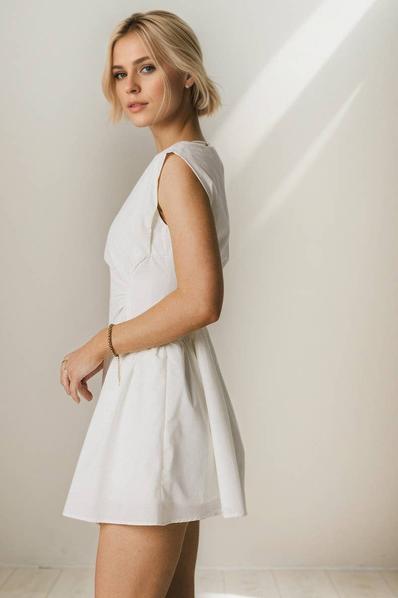 CWDSD8889_SOLID OFF SHOULDER VERSATILE DRESS