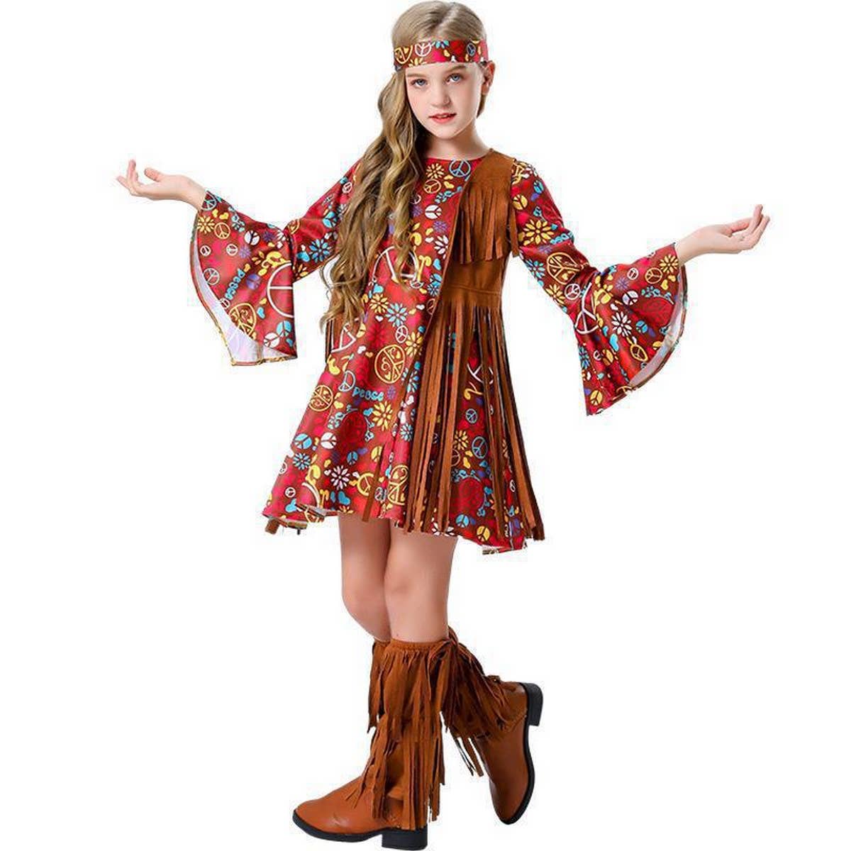 CHILDREN'S HALLOWEEN DISCO HIPPIE DRESS SET