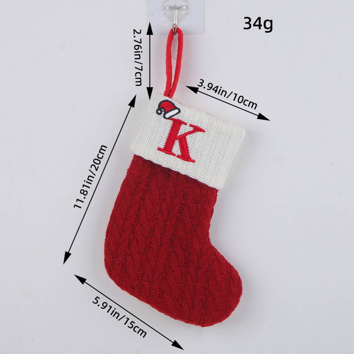 CLASSIC RED LETTER WOOL KNITTED CHRISTMAS SOCKS