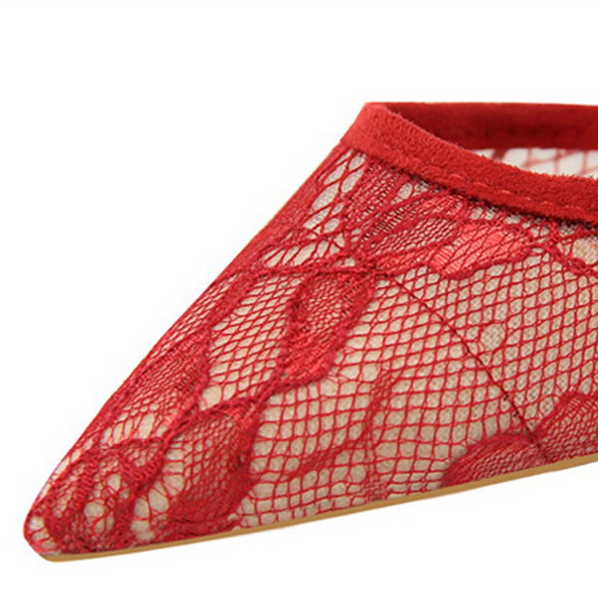 POINTED MESH LACE CROSS-STRAP PUMPS_CWSHH0081