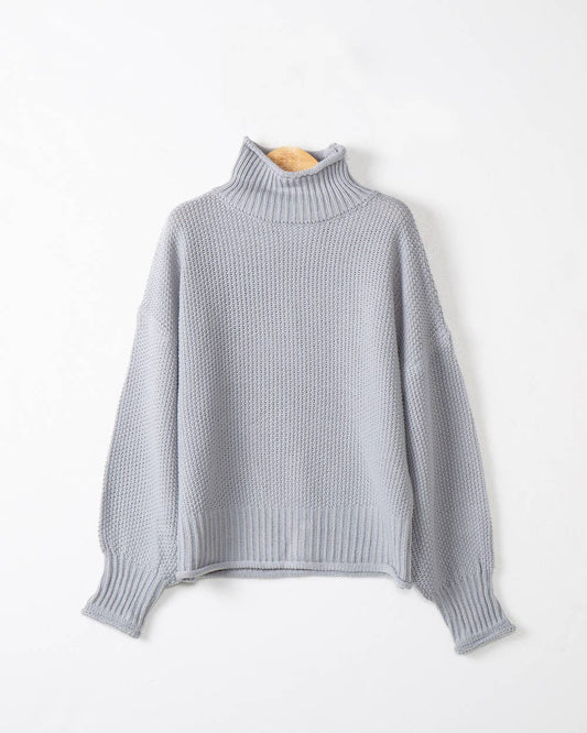 STYLISH CASUAL TURTLENECK SWEATER IN SOLID COLOR
