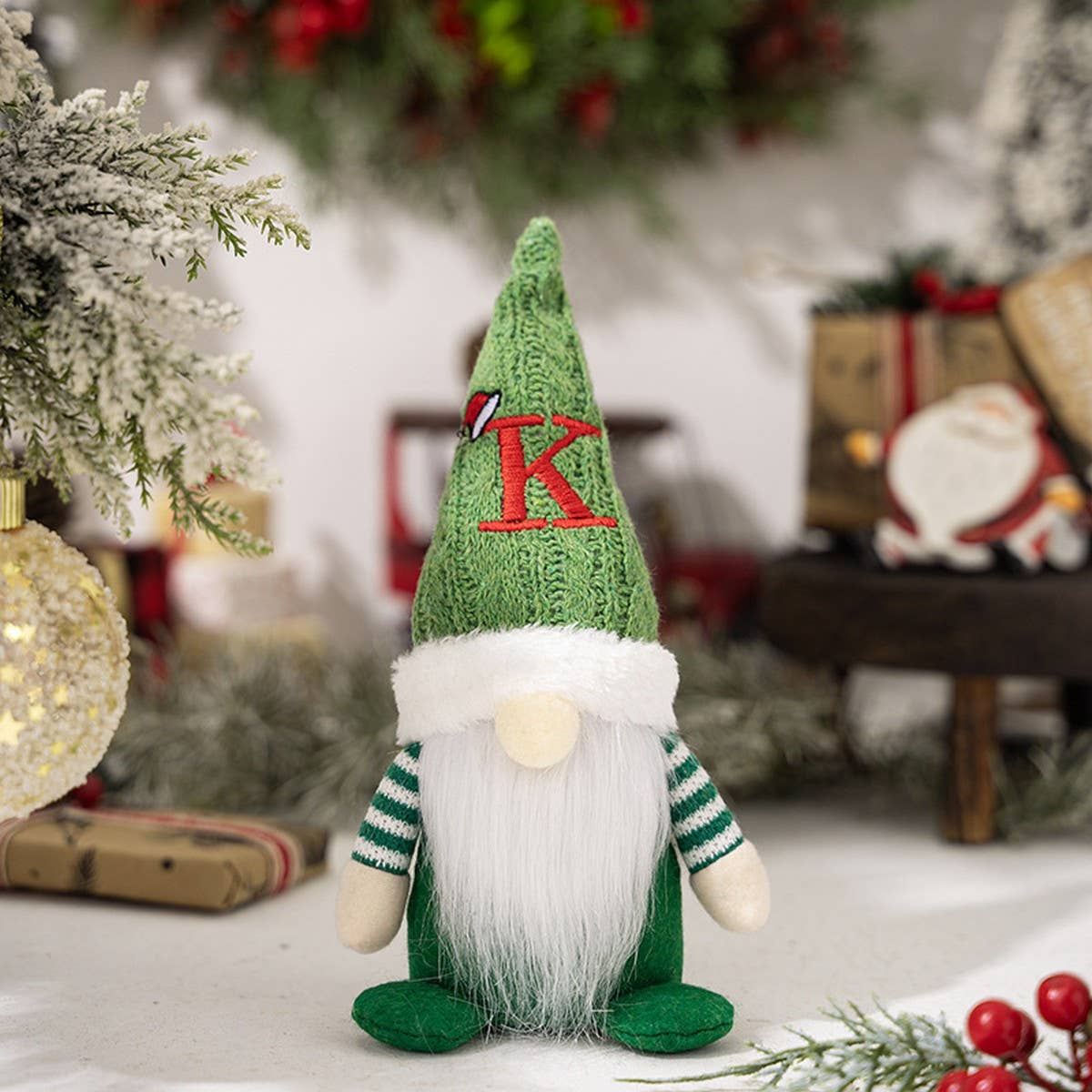 CWMM10338_CHRISTMAS KNITTED HAT GNOME RUDOLPH ORNAMENT