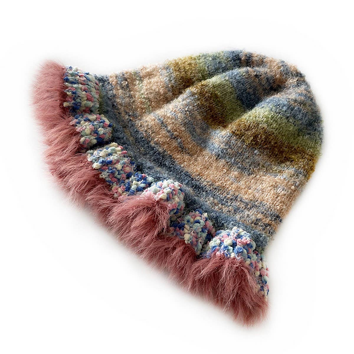 CHILDREN'S COLORFUL GRADIENT STRIPED KNITTED HAT_CWAH2058