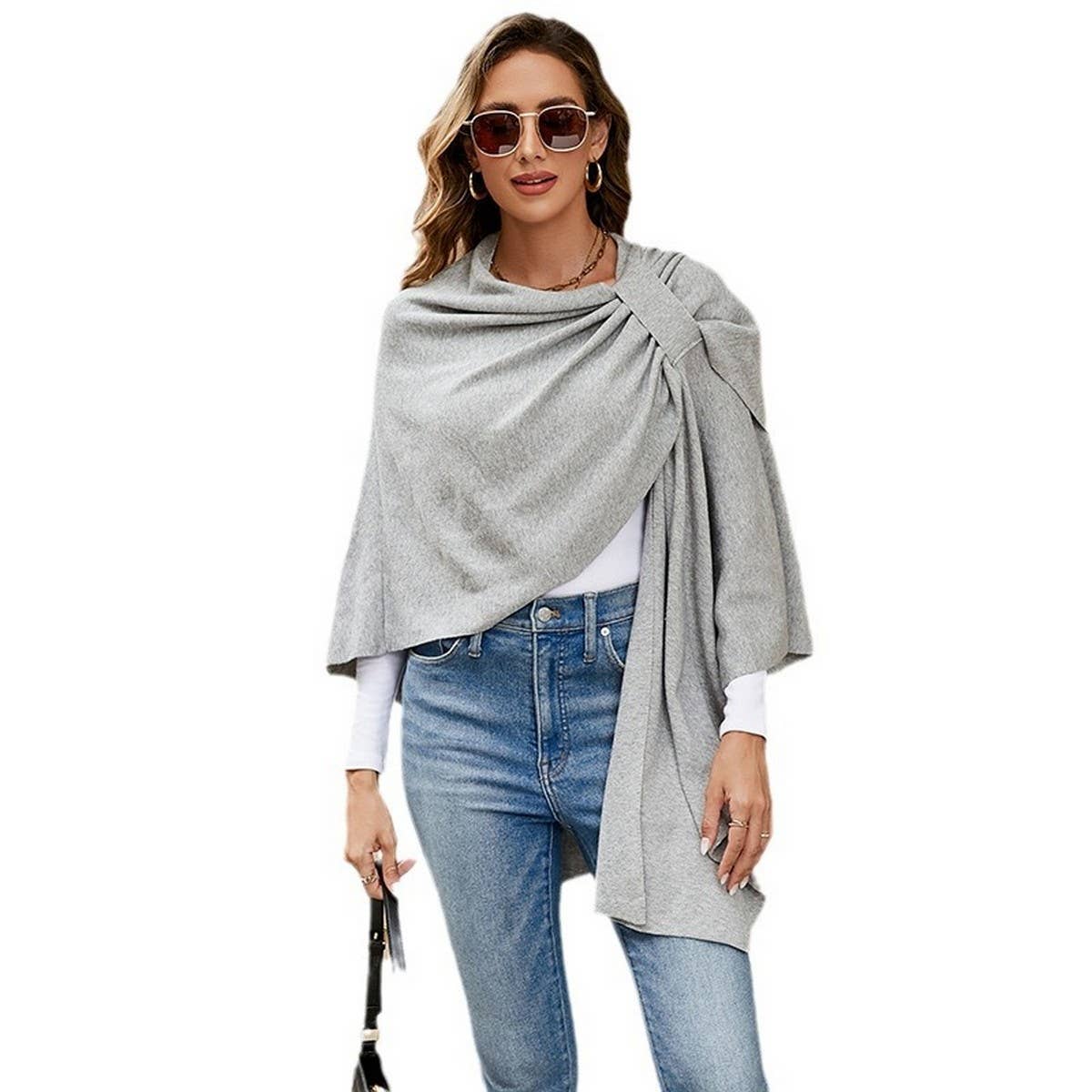 SOLID COLOR SPRING THIN WINDPROOF SHAWL WITH BARS_CWMM2083