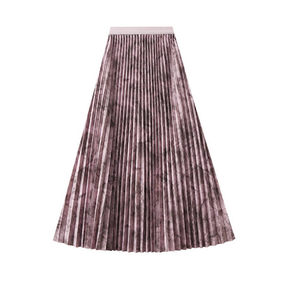 CHINESE STYLE PRINTED PLEATED SKIRT LONG SKIRT