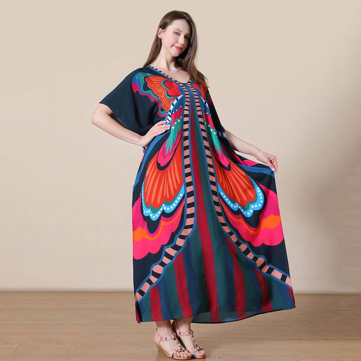 Loose Fit Cotton Bikini Beach Dress Cover-Up