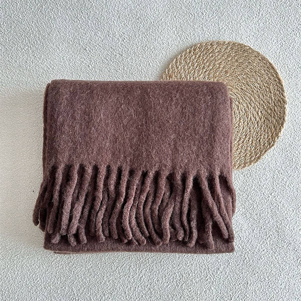 Red Wool Blend Scarf for Winter ??Soft & Warm_CWASC2282